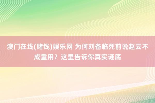 澳门在线(赌钱)娱乐网 为何刘备临死前说赵云不成重用？这里告诉你真实谜底