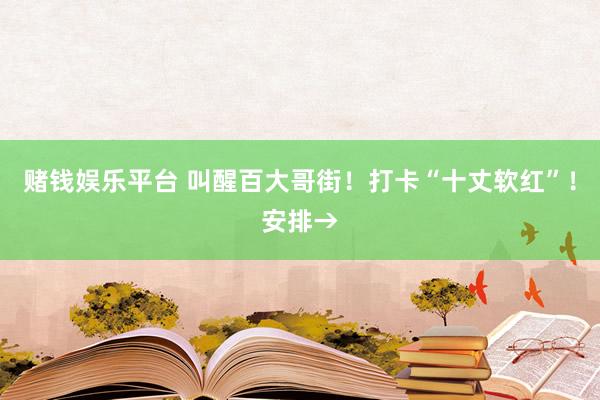 赌钱娱乐平台 叫醒百大哥街！打卡“十丈软红”！安排→