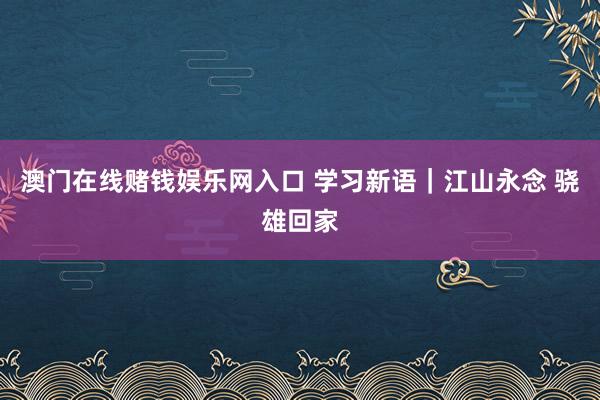 澳门在线赌钱娱乐网入口 学习新语｜江山永念 骁雄回家