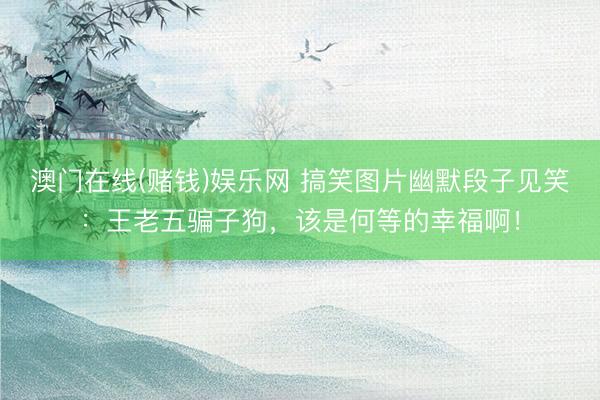 澳门在线(赌钱)娱乐网 搞笑图片幽默段子见笑：王老五骗子狗，该是何等的幸福啊！
