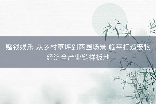 赌钱娱乐 从乡村草坪到商圈场景 临平打造宠物经济全产业链样板地